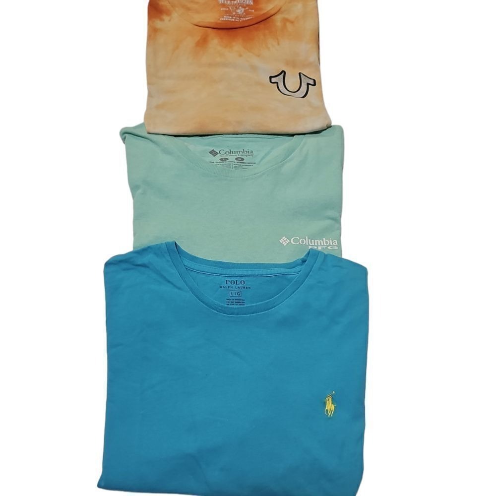 Bundle Polo True Religion Columbia Men's T-Shirt Size Large‎
